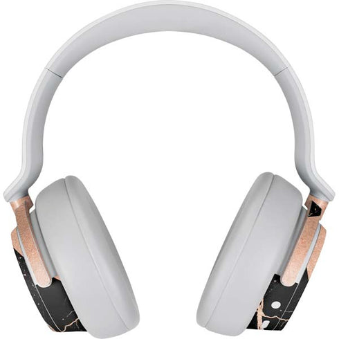 Black and Rose Gold Marble Split Surface Headphones Skin
