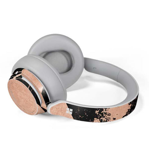 Black and Rose Gold Marble Split Surface Headphones Skin