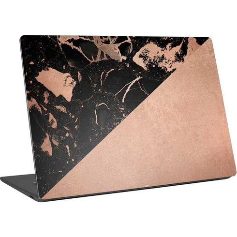 Black and Rose Gold Marble Split Surface Laptop 4 15in Skin