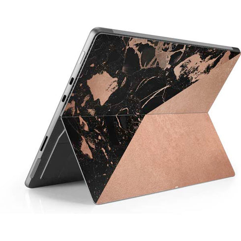Black and Rose Gold Marble Split Surface Pro 8 Skin