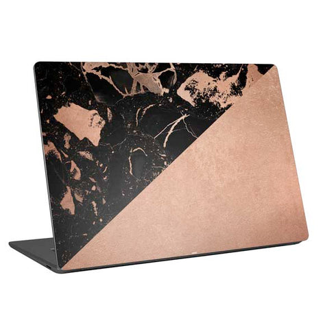Black and Rose Gold Marble Split Universal Laptop 13in (10.6 x 7.6in) Skin