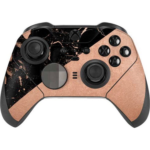Black and Rose Gold Marble Split Xbox Elite Wireless Controller Series 2 Skin