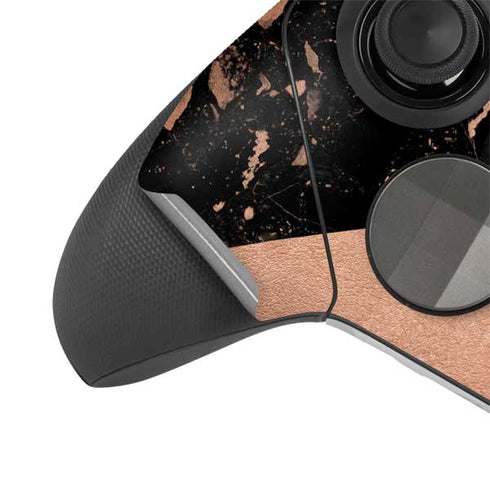 Black and Rose Gold Marble Split Xbox Elite Wireless Controller Series 2 Skin