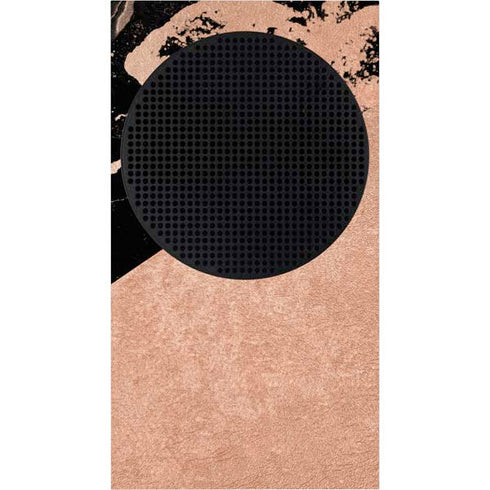Black and Rose Gold Marble Split Xbox Series S Console Skin