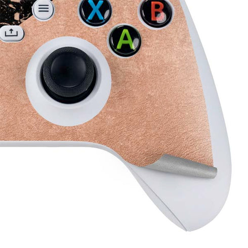 Black and Rose Gold Marble Split Xbox Series S Controller Skin