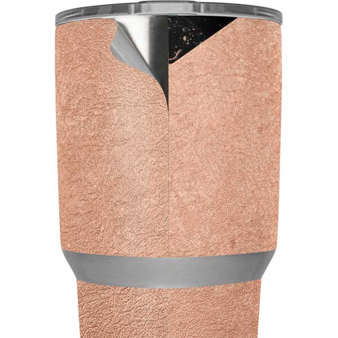 Black and Rose Gold Marble Split Yeti 30oz Rambler Tumbler Skin