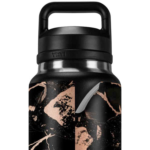 Black and Rose Gold Marble Split YETI Rambler 36oz Bottle Skin
