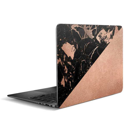 Black and Rose Gold Marble Split Zenbook UX305FA 13.3in Skin