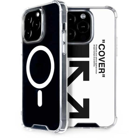 Black and White Arrows iPhone 15 Pro MagSafe Case