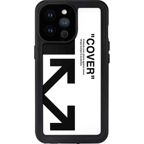 Black and White Arrows iPhone 14 Pro Max Waterproof Case