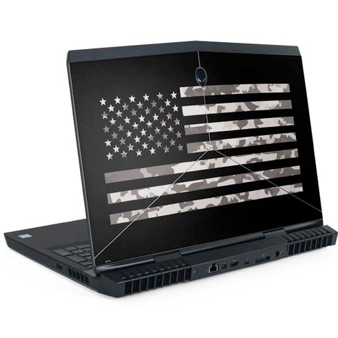 Black and White Camo American Flag Dell Alienware Skin