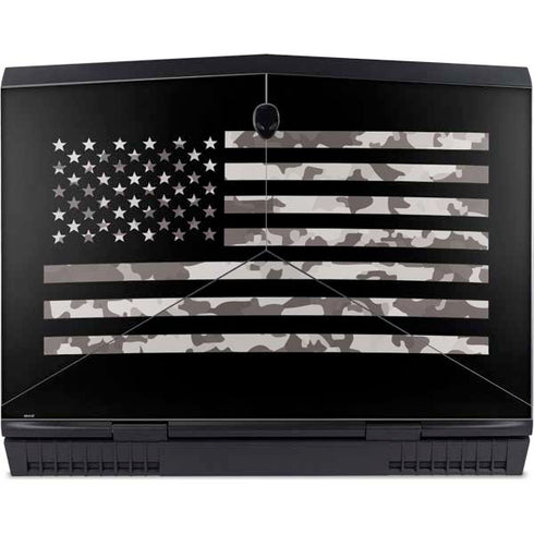 Black and White Camo American Flag Dell Alienware Skin