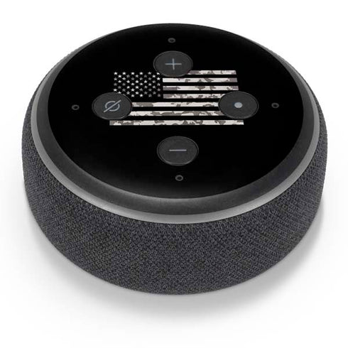 Black and White Camo American Flag Amazon Echo Dot Skin