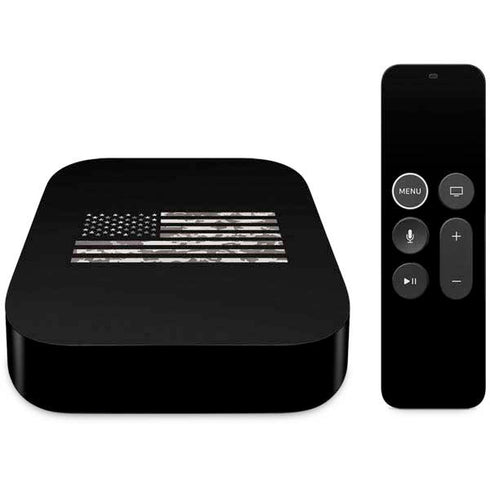 Black and White Camo American Flag Apple TV Skin