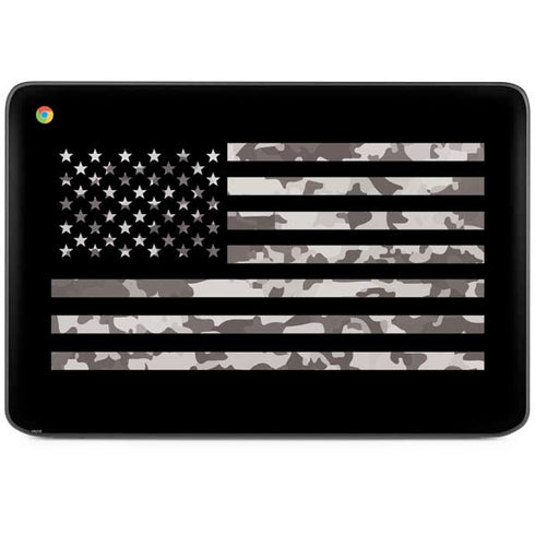 Black and White Camo American Flag HP Chromebook Skin