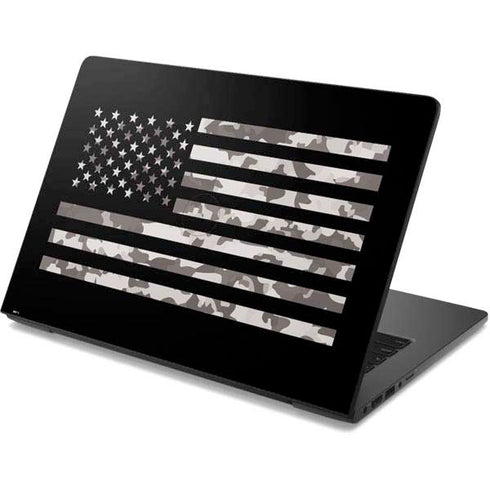 Black and White Camo American Flag Dell Chromebook Skin