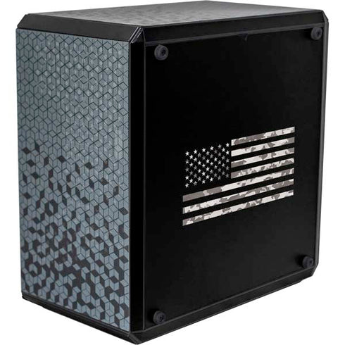 Black and White Camo American Flag Cooler Master MasterBox Q300L Mini Tower Skin
