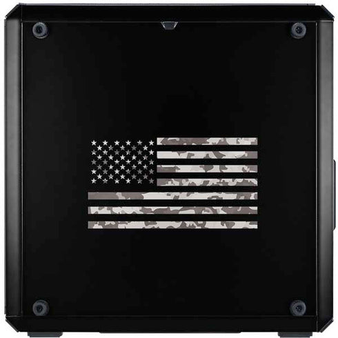 Black and White Camo American Flag Cooler Master MasterBox Q300L Mini Tower Skin