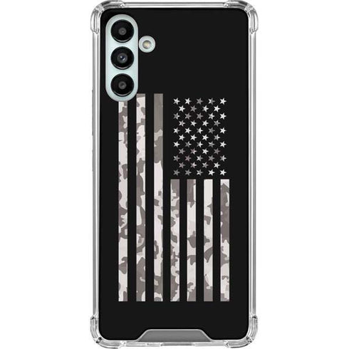Black and White Camo American Flag Galaxy A13 5G Clear Case