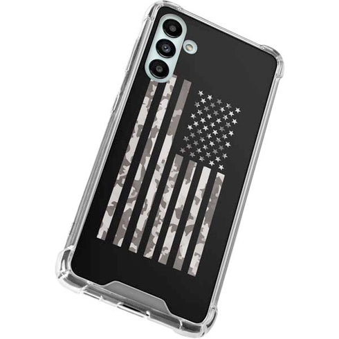 Black and White Camo American Flag Galaxy A13 5G Clear Case