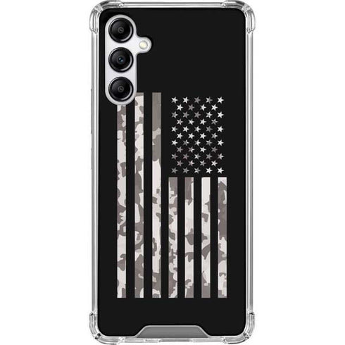 Black and White Camo American Flag Galaxy A14 5G Clear Case