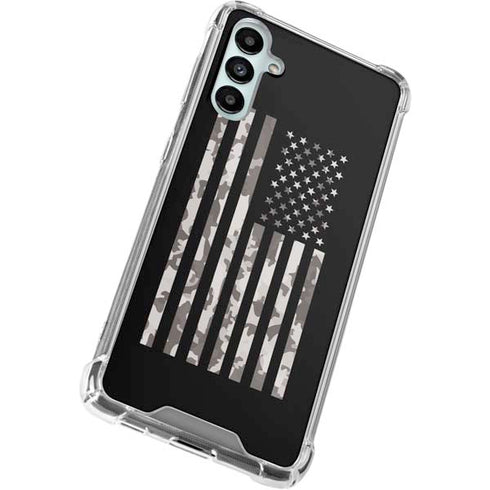 Black and White Camo American Flag Galaxy A14 5G Clear Case