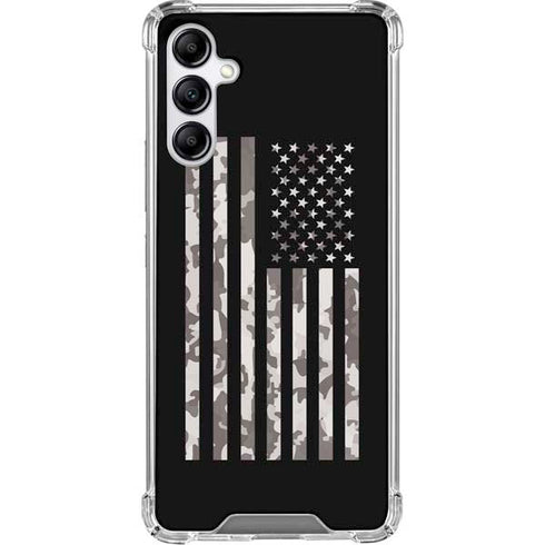 Black and White Camo American Flag Galaxy A15 5G Clear Case