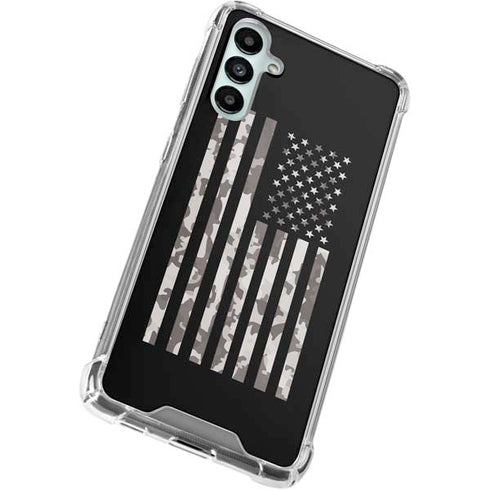 Black and White Camo American Flag Galaxy A15 5G Clear Case