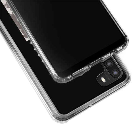 Black and White Camo American Flag Galaxy A21 Clear Case