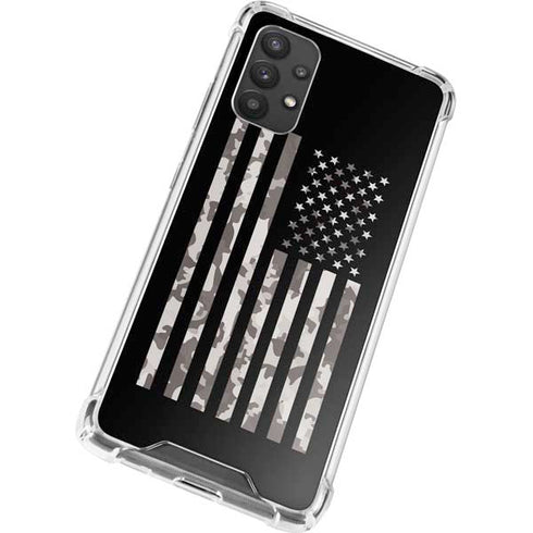 Black and White Camo American Flag Galaxy A32 5G Clear Case
