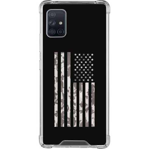 Black and White Camo American Flag Galaxy A51 5G Clear Case