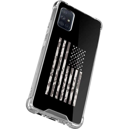 Black and White Camo American Flag Galaxy A51 5G Clear Case