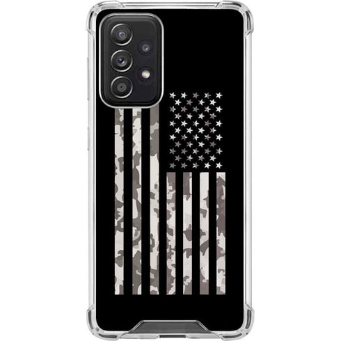 Black and White Camo American Flag Galaxy A52 5G Clear Case