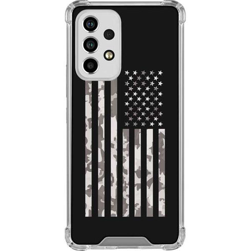 Black and White Camo American Flag Galaxy A53 5G Clear Case
