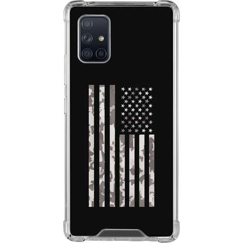 Black and White Camo American Flag Galaxy A71 5G Clear Case