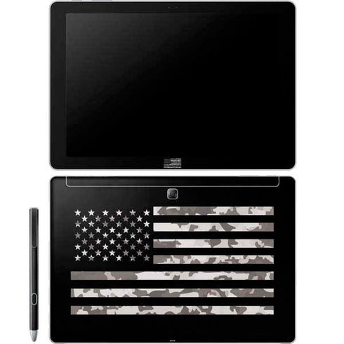 Black and White Camo American Flag Galaxy Book 12in Skin