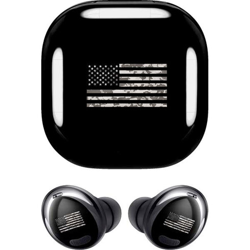 Black and White Camo American Flag Galaxy Buds Pro Skin