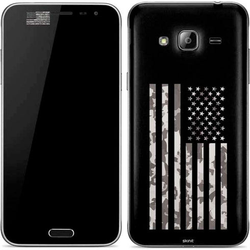 Black and White Camo American Flag Galaxy J3 Skin