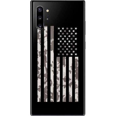 Black and White Camo American Flag Galaxy Note 10 Plus Skin