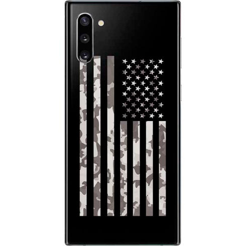 Black and White Camo American Flag Galaxy Note 10 Skin