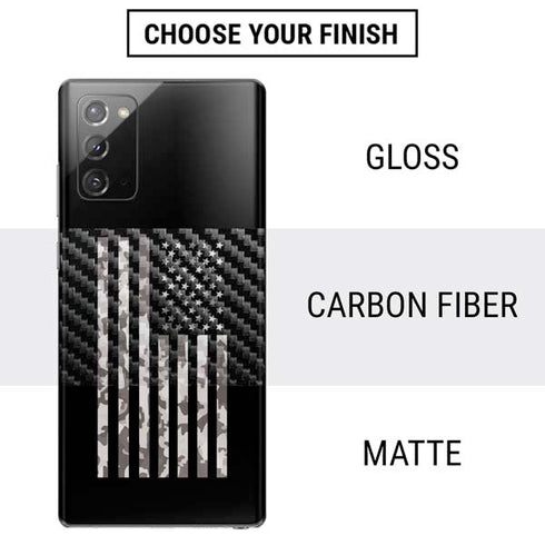 Black and White Camo American Flag Galaxy Note20 5G Skin