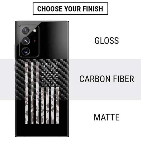 Black and White Camo American Flag Galaxy Note20 Ultra 5G Skin