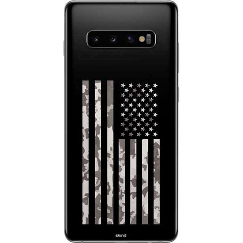 Black and White Camo American Flag Galaxy S10 Plus Skin