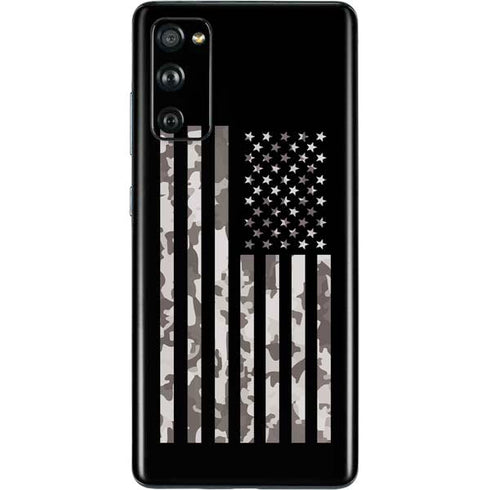 Black and White Camo American Flag Galaxy S20 Fan Edition Skin