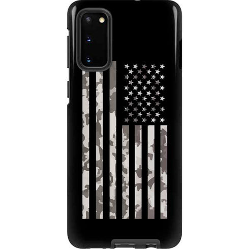 Black and White Camo American Flag Galaxy S20 Pro Case