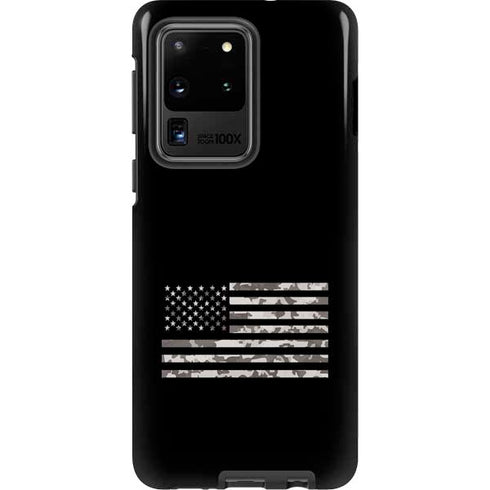 Black and White Camo American Flag Galaxy S20 Ultra 5G Pro Case