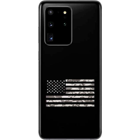 Black and White Camo American Flag Galaxy S20 Ultra 5G Skin