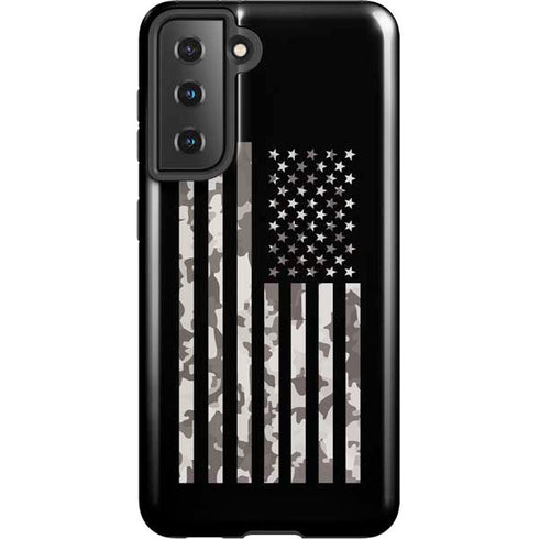 Black and White Camo American Flag Galaxy S21 5G Pro Case