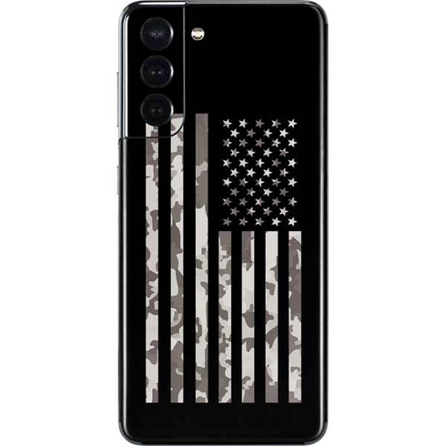 Black and White Camo American Flag Galaxy S21 5G Skin