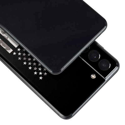 Black and White Camo American Flag Galaxy S21 5G Skin